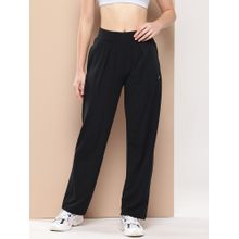 Alcis Women Black Straight High-Rise Waist Track Pant