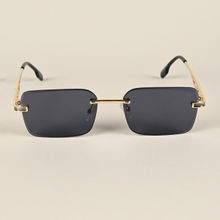 Voyage UV Protected & Rim-Less Black Rectangle Sunglasses for Unisex Adult - 2A755MG4217