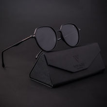 Voyage Matt Black Polarized Round Sunglasses for Men & Women - TR8068PMG4299