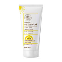 Sandiva Untinted Mineral Sunscreen SPF 50, 9.5% Zinc Oxide & 3% Vitamin E - Sheer Finish