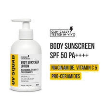 UV-Squad Body Sunscreen Lotion SPF 50 PA++++ Niaciamide, Vitamin C & Pro-Ceramides