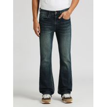 Pepe Jeans Green Slim Fit Mid Waist Boot Cut Leg Jeans