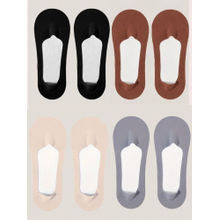 CrossKulture Multi-Color Solid No Show Socks (Pack Of 4)