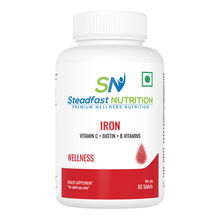 Steadfast NUTRITION Iron Vitamin C Biotin B 8 Essential Vitamins