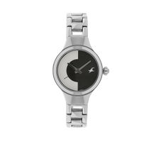 Fastrack Bicolour Dial Silver Metal Strap Watch
