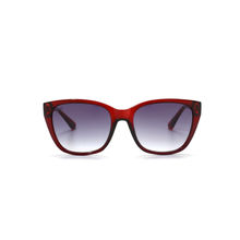 French Connection Blue Lens Cat Eye Sunglass Full Rim Maroon Frame With Gradient (FC 7594 C3)