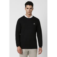 Van Heusen Men Black Solid Crew Neck Sweater