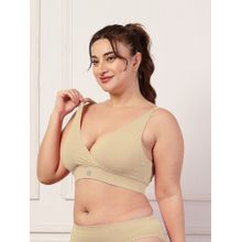 Zelena Cotton Maternity Nursing Bra - Beige