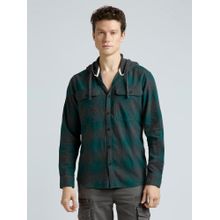 Pepe Jeans Teal Checked Full Sleeved Shirt