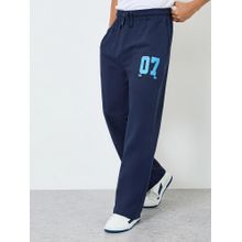 Styli Men Navy Blue Straight Joggers