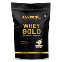 NAKPRO Gold 100% Whey Protein Concentrate Supplement Powder - Vanilla Flavour