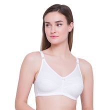 Candyskin Non Padded Non-Wired Solid Cotton Minimizer Bra - White