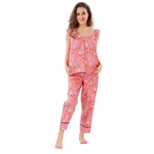 PIU Womens Quirky Print Cotton Nightsuit Pink (Set of 2)