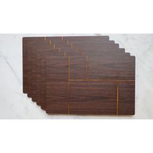 Chrysante Geometric Wooden Table Mat (Set Of 6)