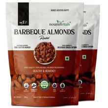 Nourish Vitals Barbeque Roasted Almonds, Superior Quality, No Added Oil