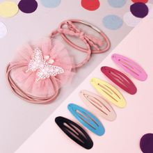 Lil' Star By Ayesha Kids Multicolor Hairclip & Glitter Rubber Band Set