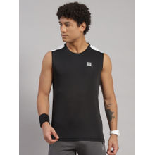 Rock.it Men Solid Round Neck Polyester Black T-Shirt