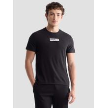U.S. POLO ASSN. Men Black Nylon Solid/Plain T-Shirt