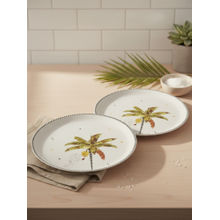 Trovea's White Tropical Mischief Porcelain Quarter Plates (Pack of 2)