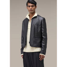 Genes Lecoanet Hemant Men's Premium Black Textured Pu Leather Jacket