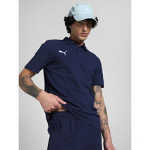 Puma Navy Blue Team Goal Casuals Men's Football Polo T-shirt