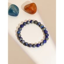 Ruby Raang Studio Lapis Lazuli Blue Tined Crystal Beads Bracelet