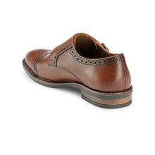 Teakwood Leathers Brown Patterned Monk Straps