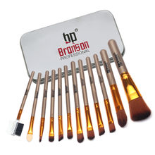 Bronson Professional Makeup Brush Set Of 12 With Travel Box For Beginners Mua Face & Eye Makeup