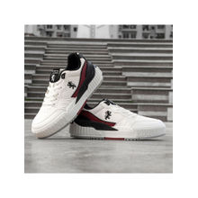 Red Tape Mens Solid White & Maroon Sneakers