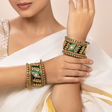 Peora Designer Silk Thread Matching Floral Bridal Chuda Chura Bangle Set for Women Girls