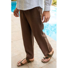 Creatures of Habit Linen Pull-Up Pant- Tree Trunk Brown