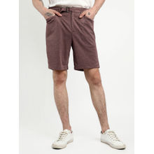 Campus Sutra Men's Chocolate Brown Tailored Heathered Shorts