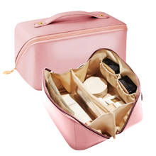 Matra Travel Makeup Bag Cosmetic Storage Leather Vanity Pouch Makeup Organiser - Pink