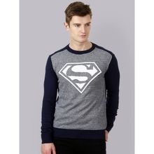 Free Authority Superman Featured Navy Sweater For Men