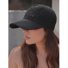Hair Drama Co. Knitted Crochet Baseball Cap - Black