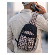 Zouk Off White Men's Carter Checks Yuva Crossbody Bag
