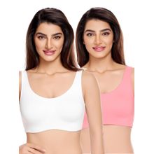 Juliet Womens Unlined Ease Non Padded Sports Bras (Pack of 2)