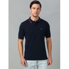Van Heusen Innerwear Men Solid Cotton Polo T-Shirt with Pocket - Navy