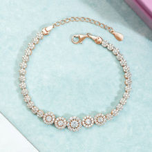 Zavya Blooming Grace Rose Gold Plated Bracelet with White Cubic Zirconia