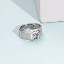 Zavya CZ Square Solitaire 925 Sterling Silver Ring for Him