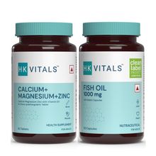 HealthKart HK Vitals Calcium, Magnesium, and Zinc with 1000 mg Omega 3 Fish Oil (Combo Pack)