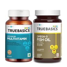 TrueBasics Multivit Daily And Omega 3 Fish Oil, Triple Strength 1250mg Omega (560mg Epa & 400mg Dha)