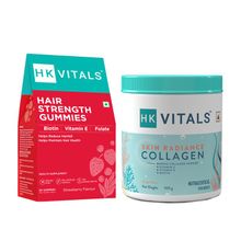 HealthKart Hk Vitals Skin Radiance Collagen Powder- Orange & Biotin Gummies - Pack Of 2