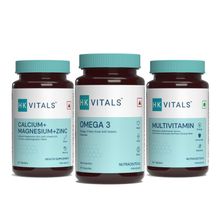 HealthKart HK Vitals 1000mg Omega 3 Fish Oil, Multivitamin & Calcium, Magnesium, & Zinc Tablets