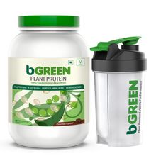 bGREEN by HealthKart Vegan Plant Protein Powder, 25 g Protein(Chocolate,1 kg) with Shaker