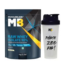 MuscleBlaze Raw Whey Isolate 90% With Shaker, Unflavoured