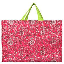 Pick Pocket Pink Floral Printed Six Pouches Market Bag