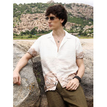 Campus Sutra Mens White Desert Ombre Shirt