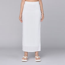 MIXT by Nykaa Fashion White High Waist Textured Column Skirt