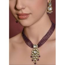 BEAUTY SPOT JEWELLERY The Amethyst Cascade Kundan Set